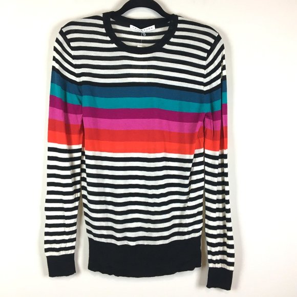 Trina Turk Stripe 100% Merino Wool Colette Sweater - Picture 2 of 8